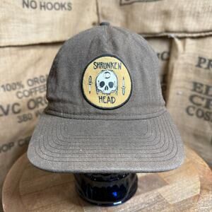 Vintage Shrunken Head Skateboards Hat Snapback Cap Skate Wear Brown Wool Blend